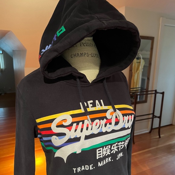Superdry hoodie fitted style in black. Excellent condition. - Picture 1 of 11